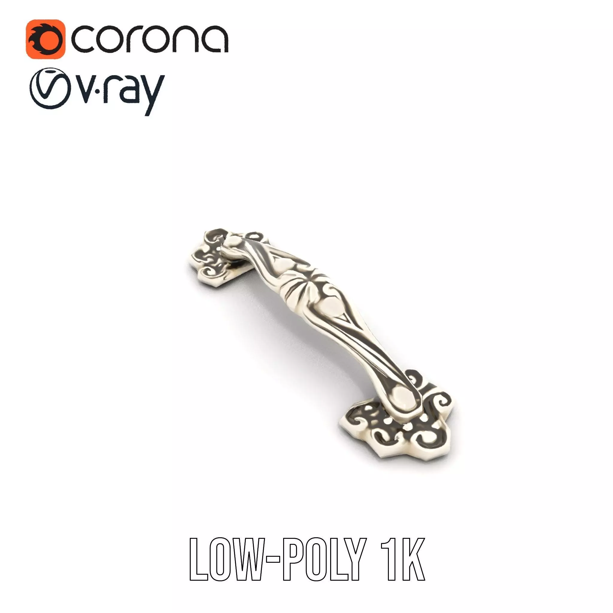 Elegant Silver Handle model pack Low-poly 3D model_14