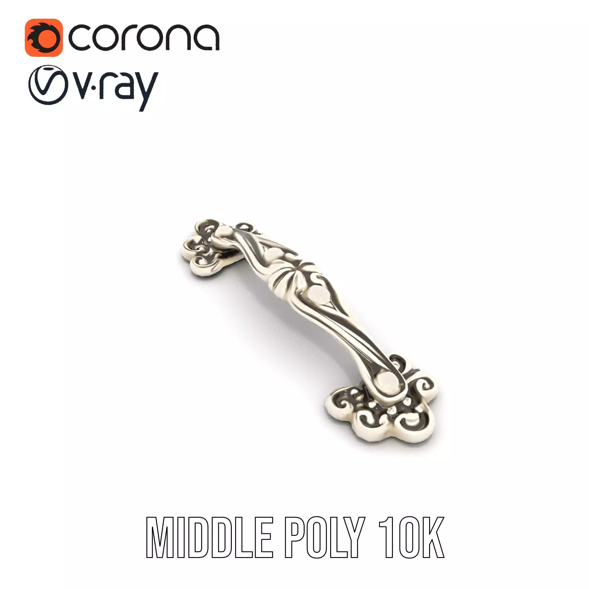 Elegant Silver Handle model pack Low-poly 3D model_5