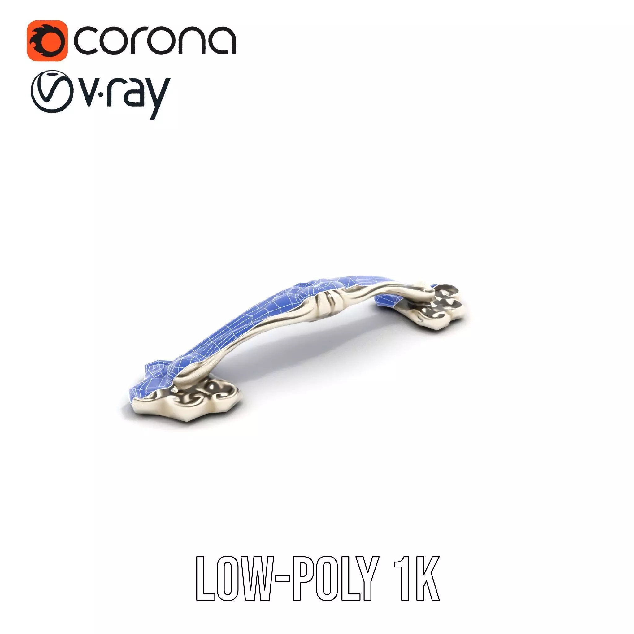 Elegant Silver Handle model pack Low-poly 3D model_16