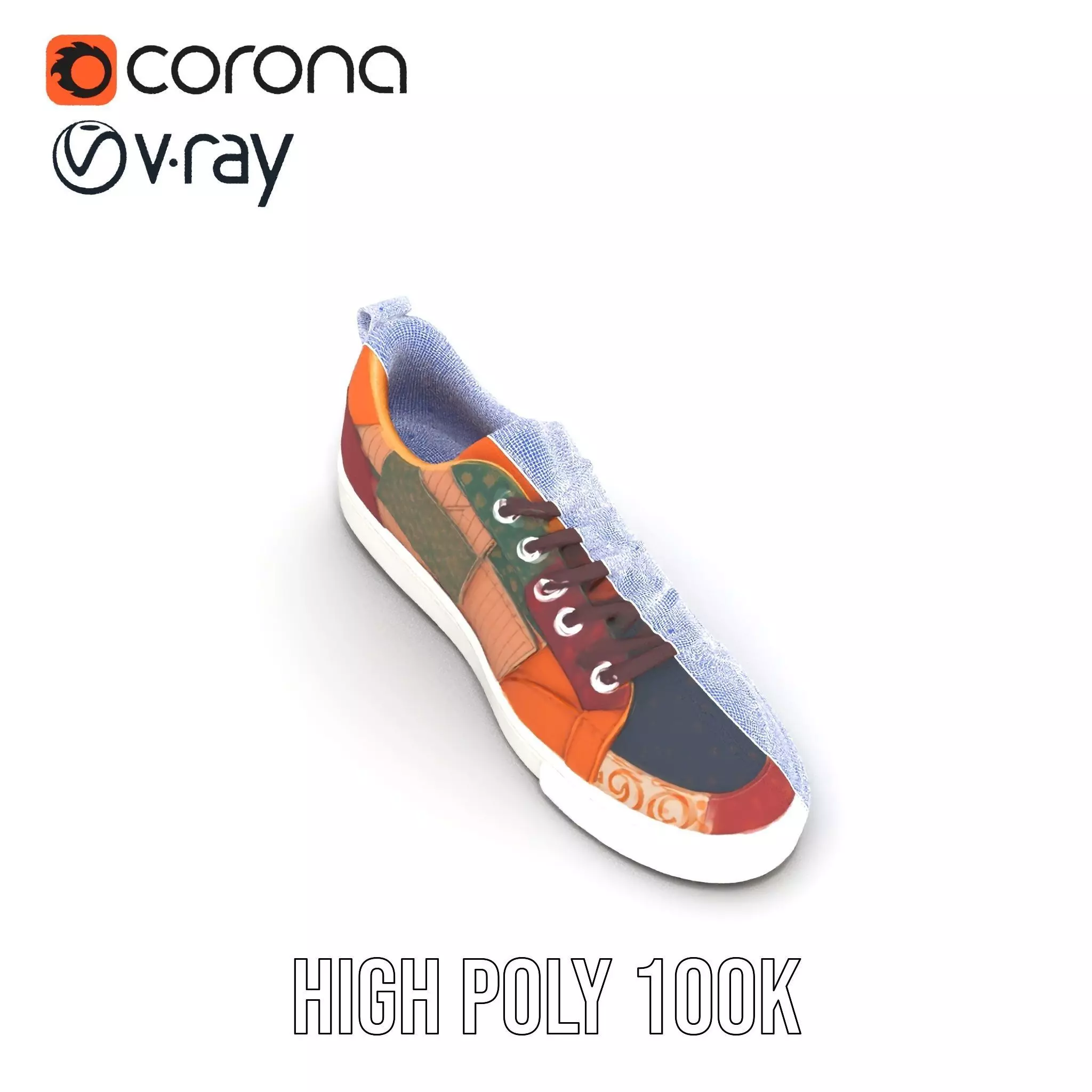 Patchwork Sneaker model pack Low-poly 3D model_33