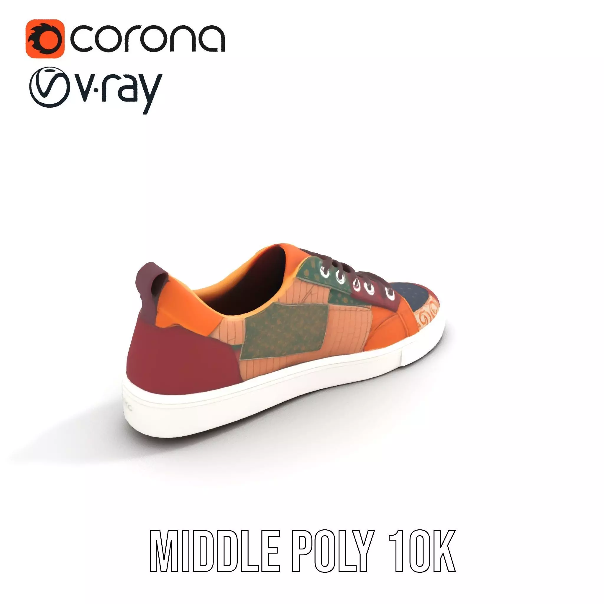 Patchwork Sneaker model pack Low-poly 3D model_11