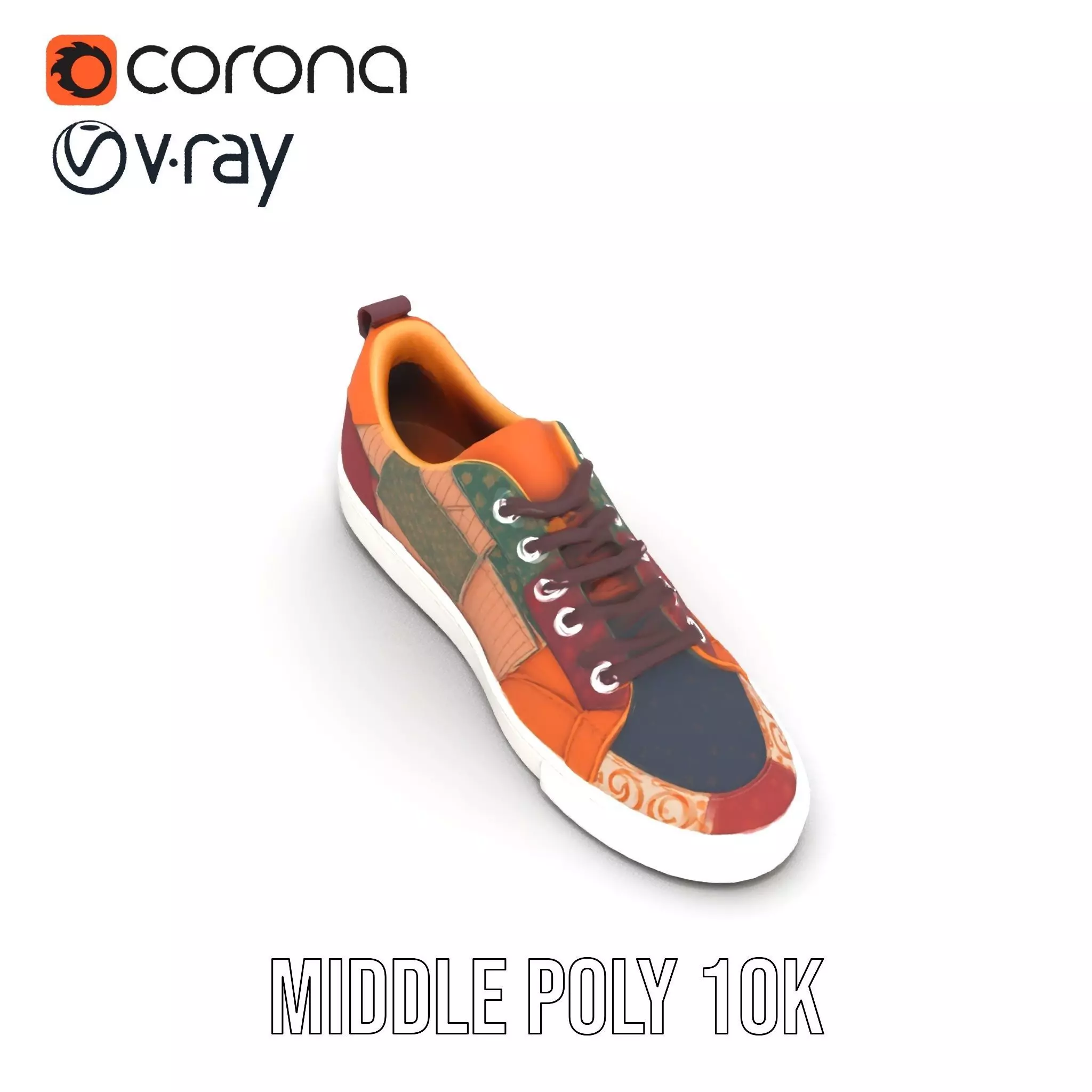 Patchwork Sneaker model pack Low-poly 3D model_24