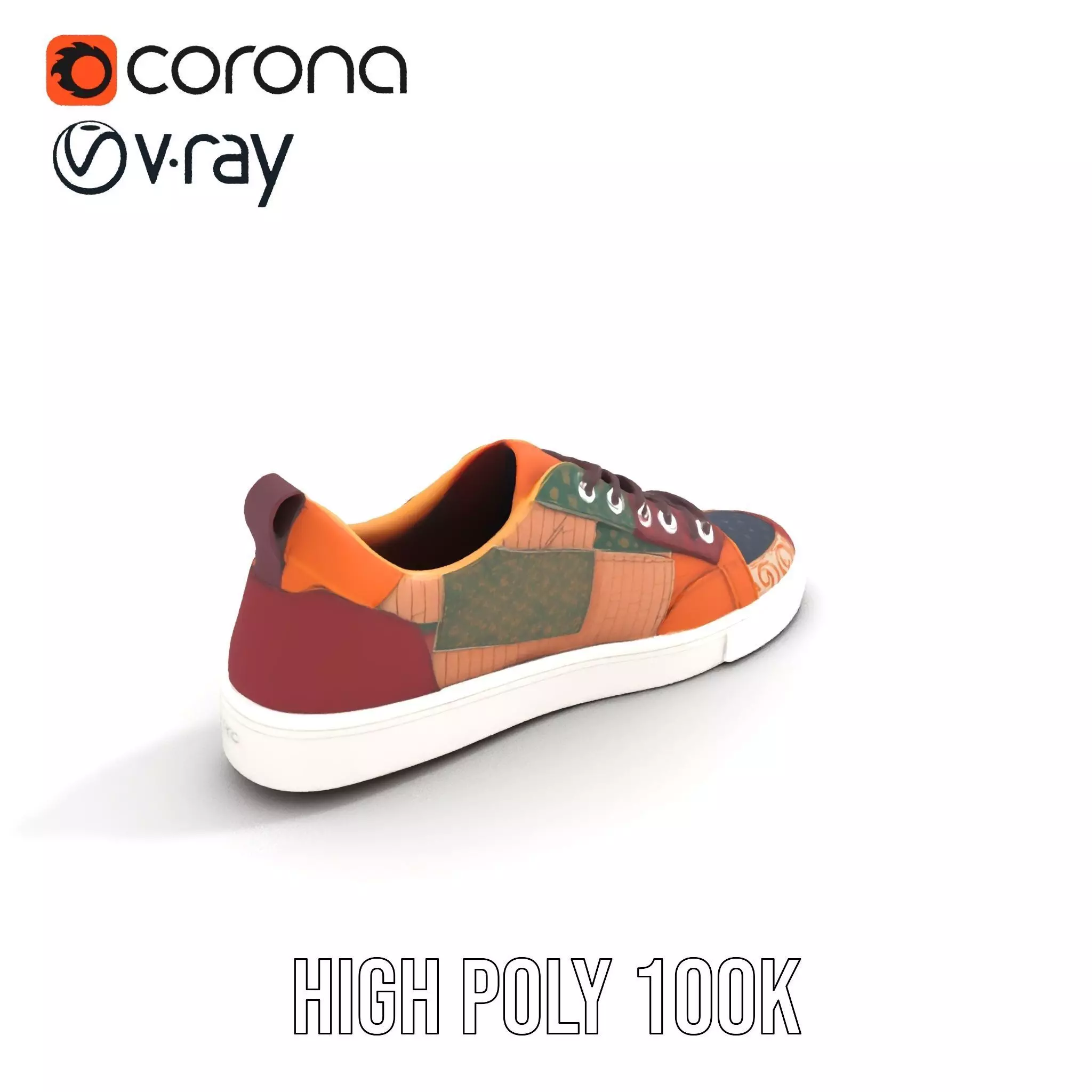 Patchwork Sneaker model pack Low-poly 3D model_20