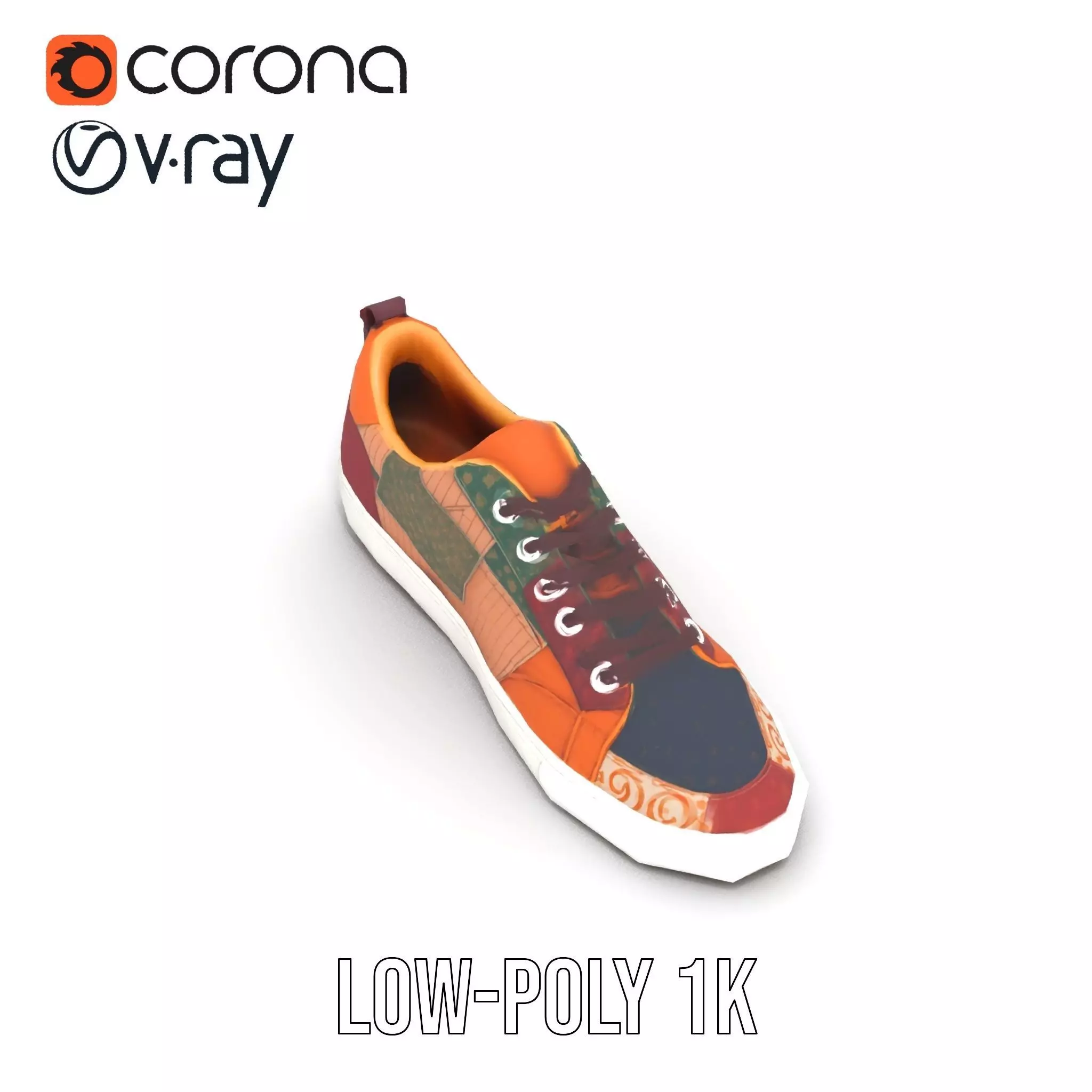 Patchwork Sneaker model pack Low-poly 3D model_16