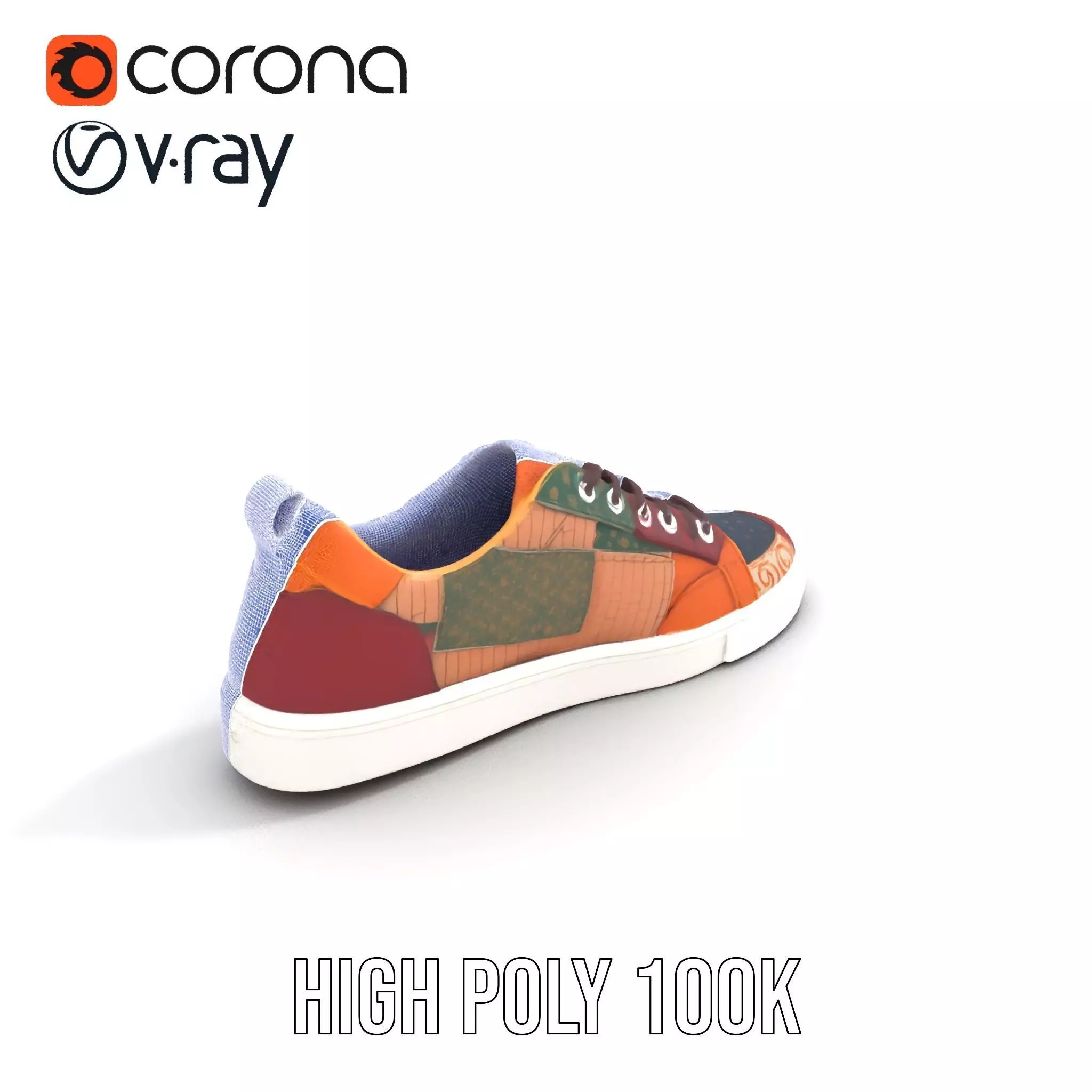 Patchwork Sneaker model pack Low-poly 3D model_34