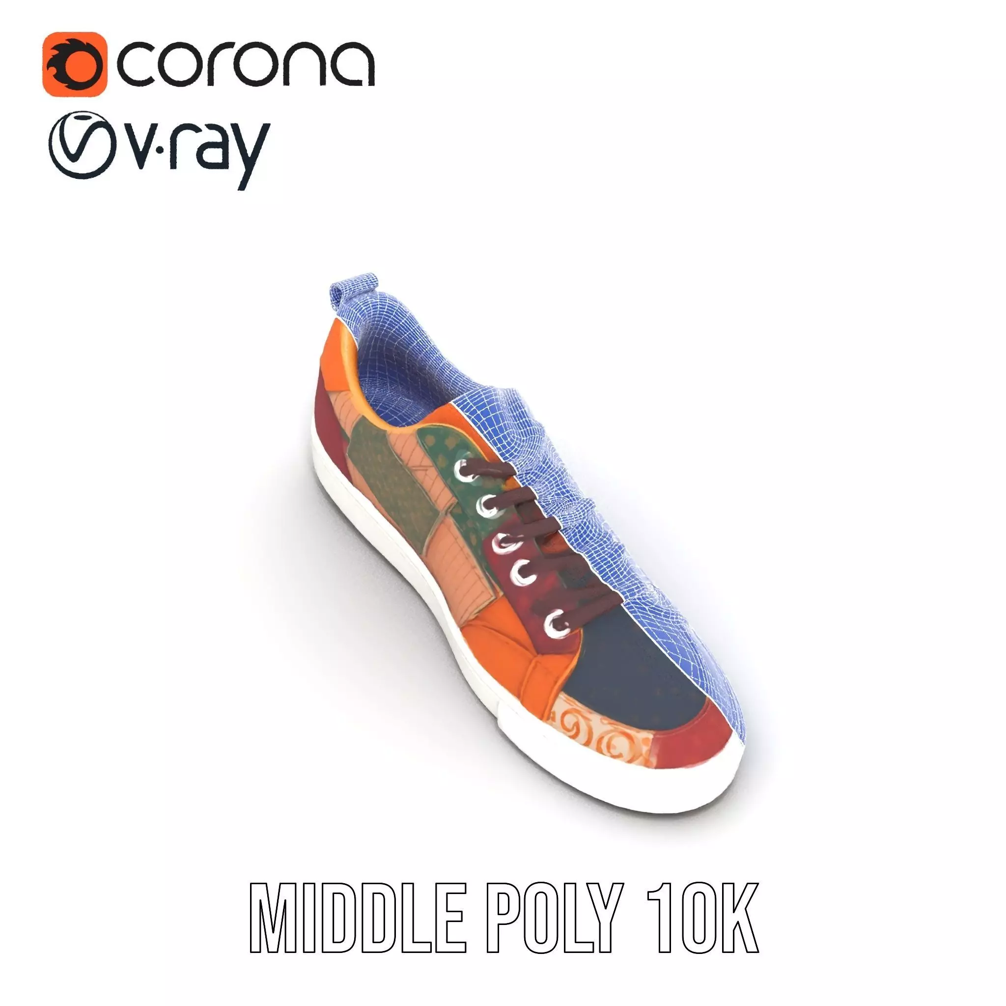 Patchwork Sneaker model pack Low-poly 3D model_18