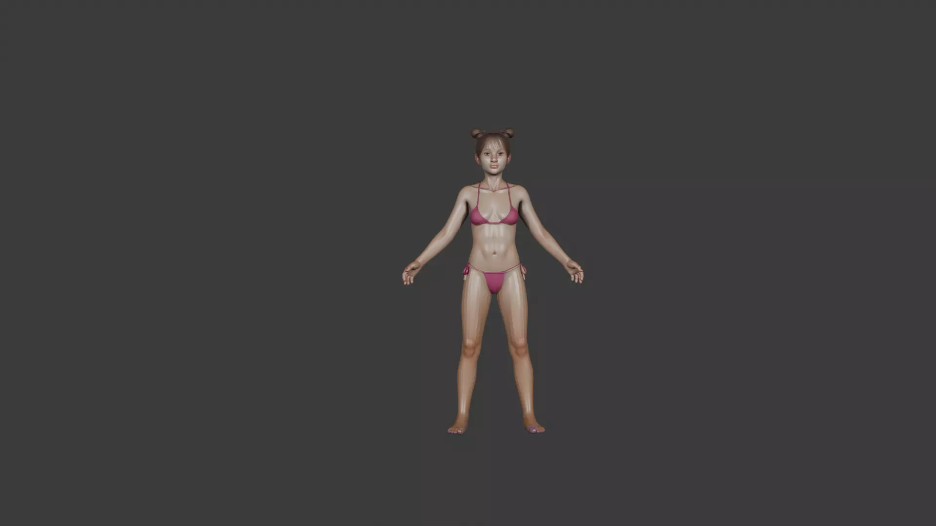 Asian Female  Stylized 3D Character Model  3D model_0