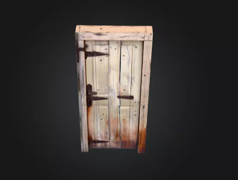 Cursed Wooden Door Low-poly 3D model_8