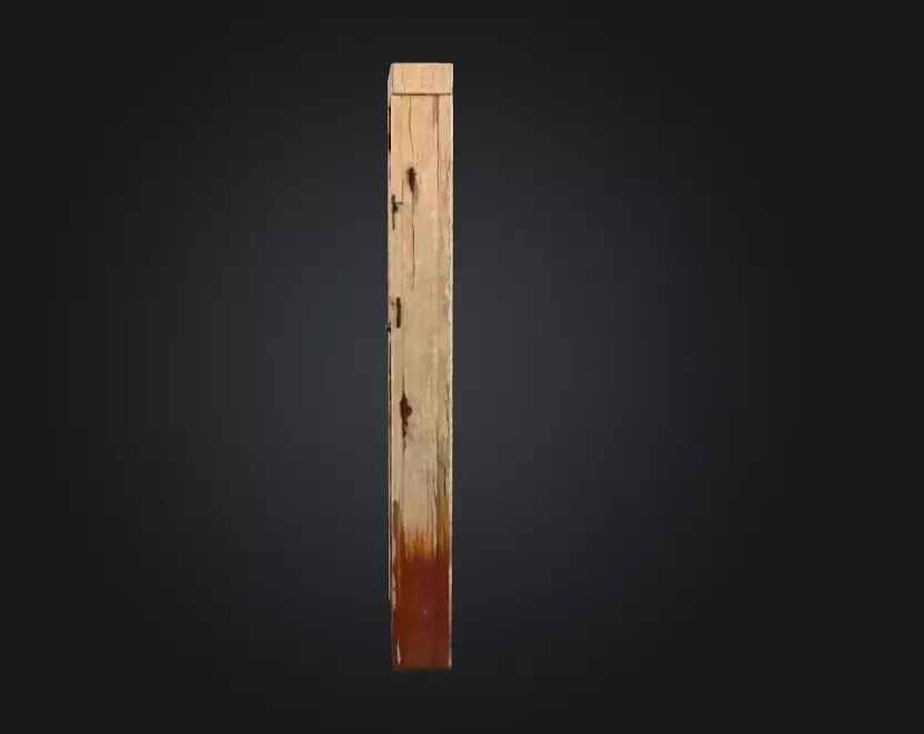 Cursed Wooden Door Low-poly 3D model_6