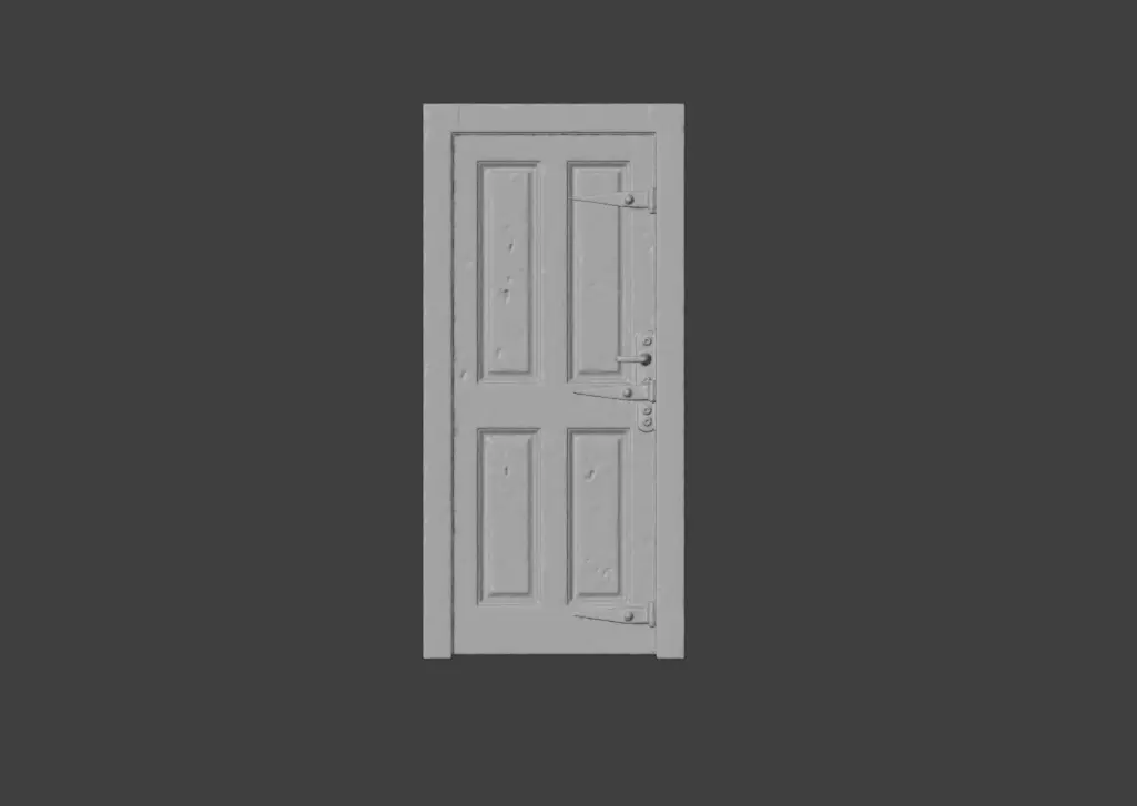 Cursed Wooden Door Low-poly 3D model_15