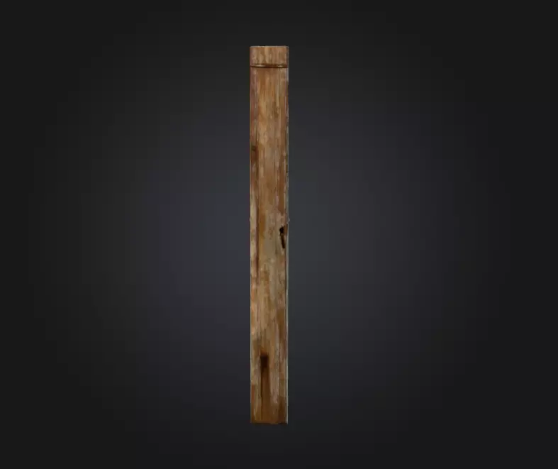 Cursed Wooden Door Low-poly 3D model_2