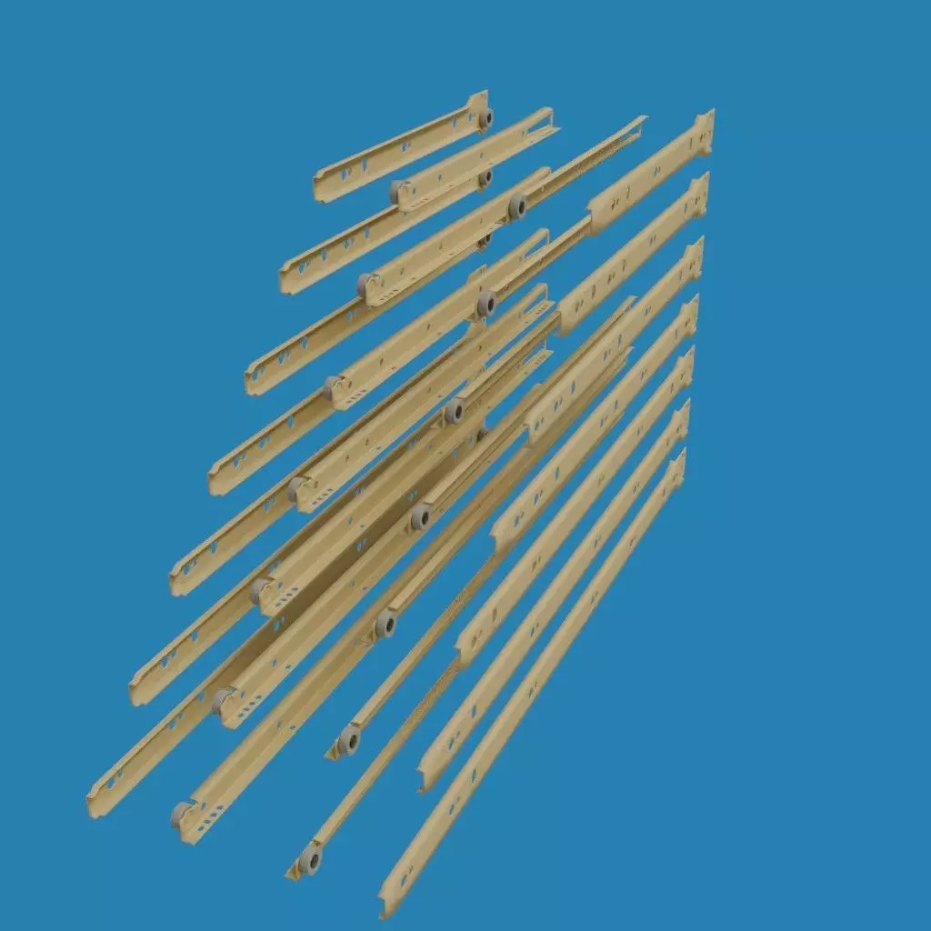 Roller Drawer Slides 3D model_10