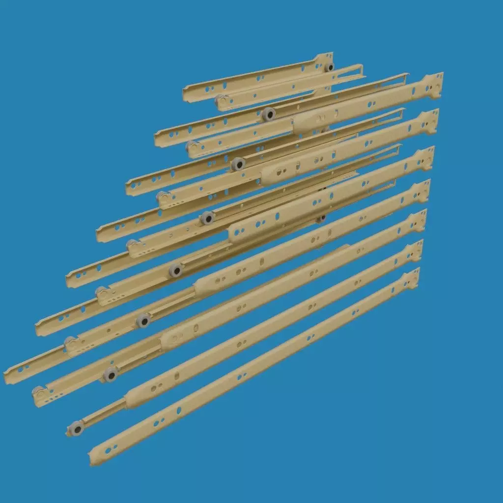 Roller Drawer Slides 3D model_9