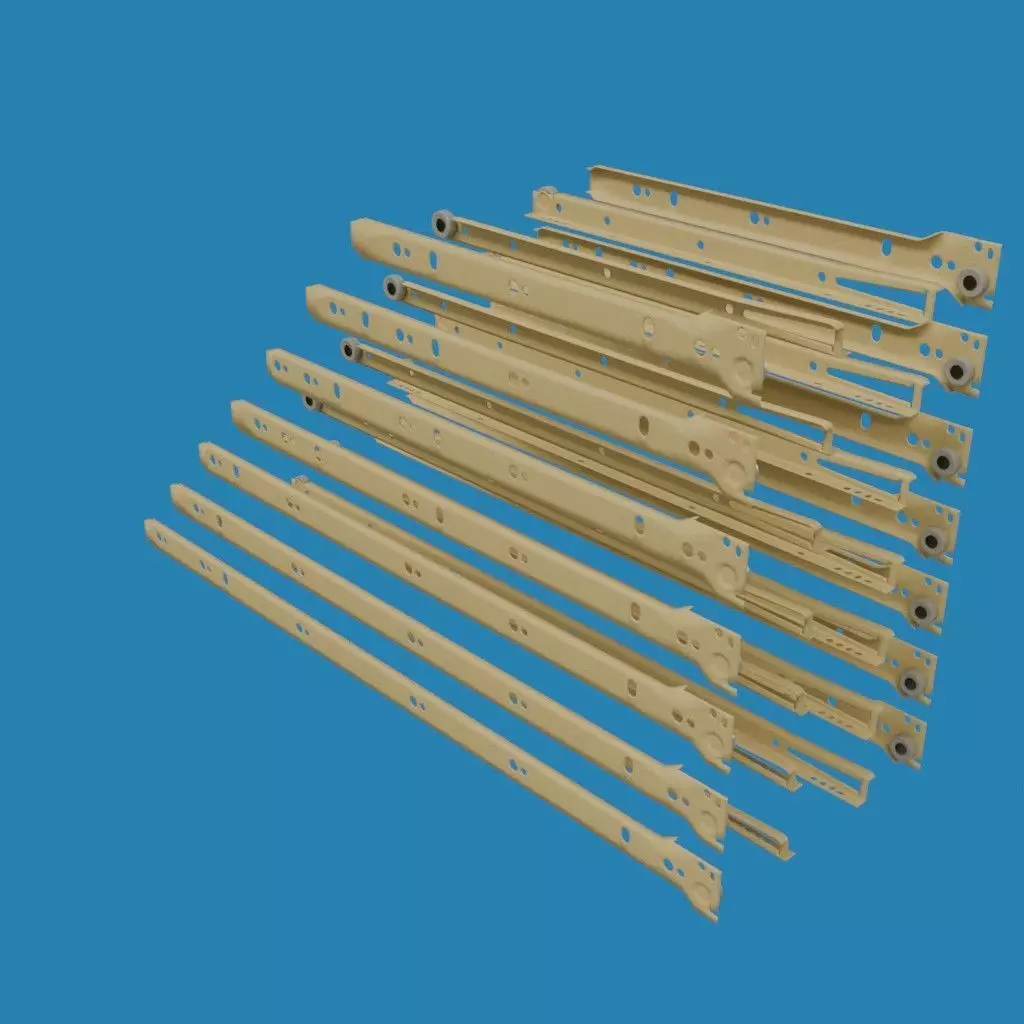 Roller Drawer Slides 3D model_5