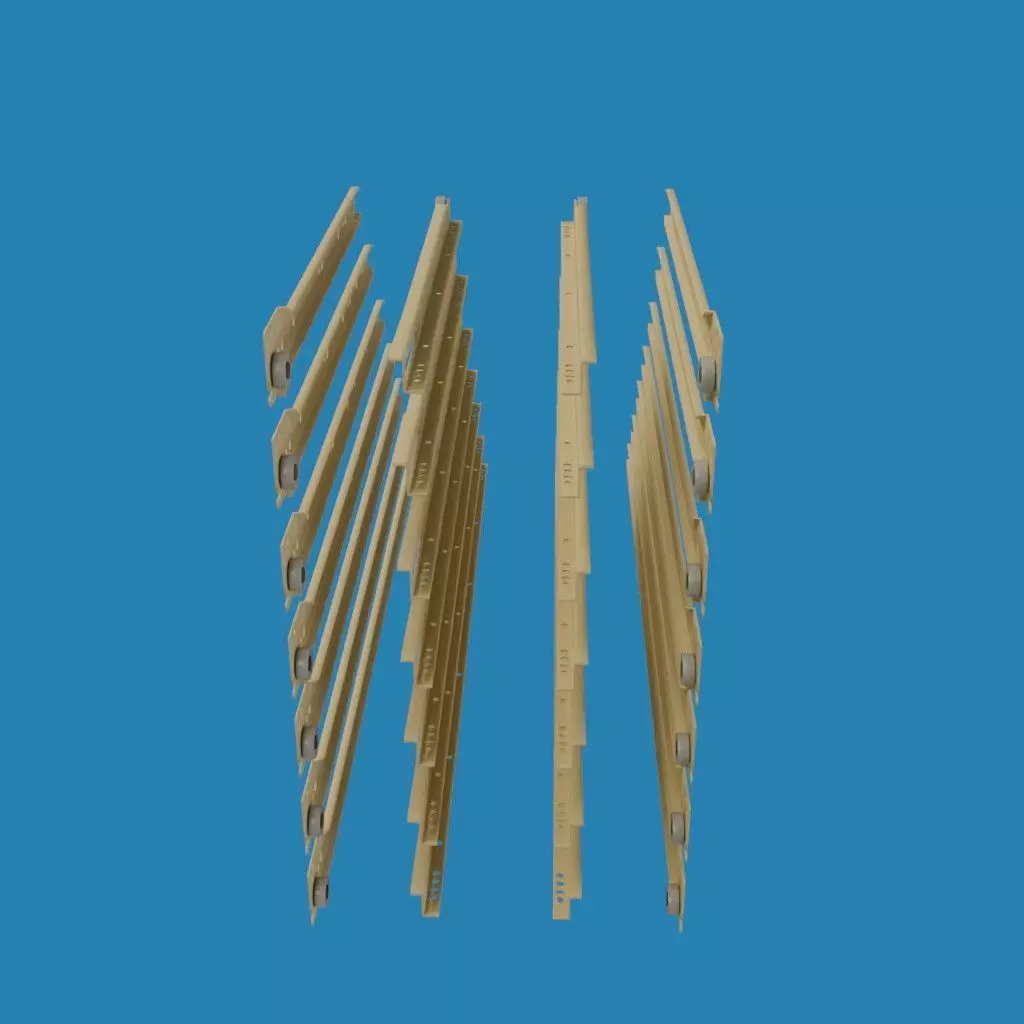 Roller Drawer Slides 3D model_3