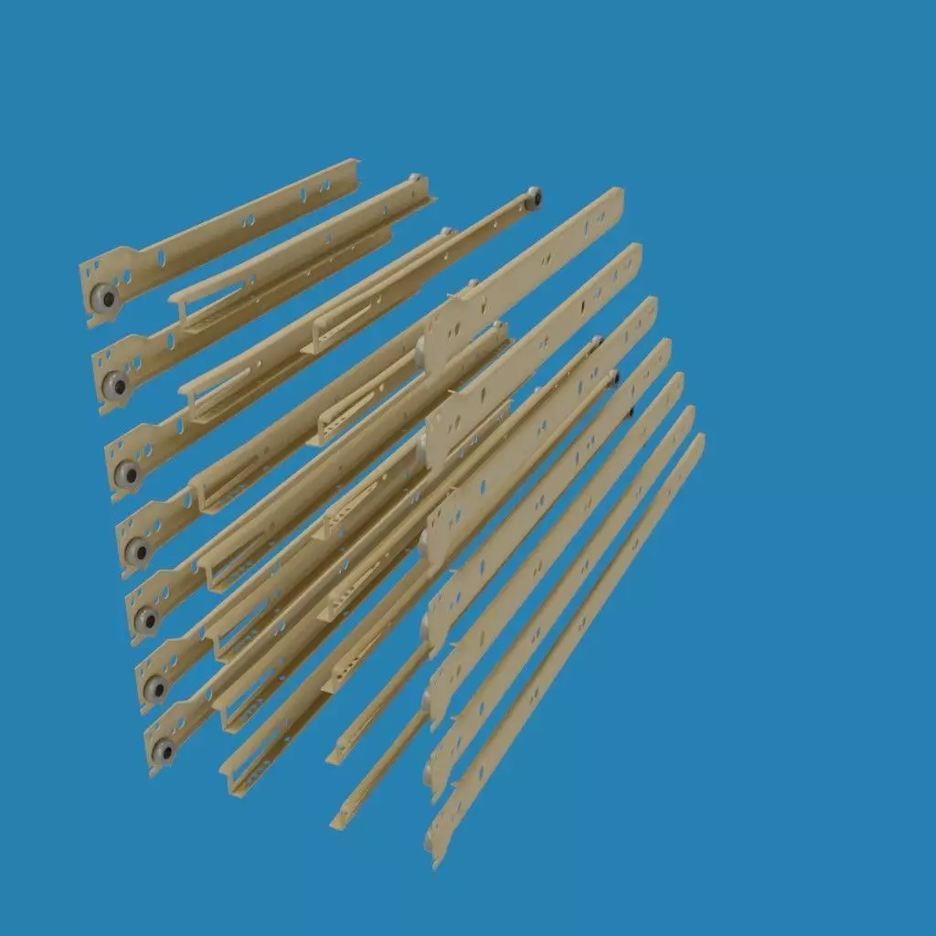 Roller Drawer Slides 3D model_2