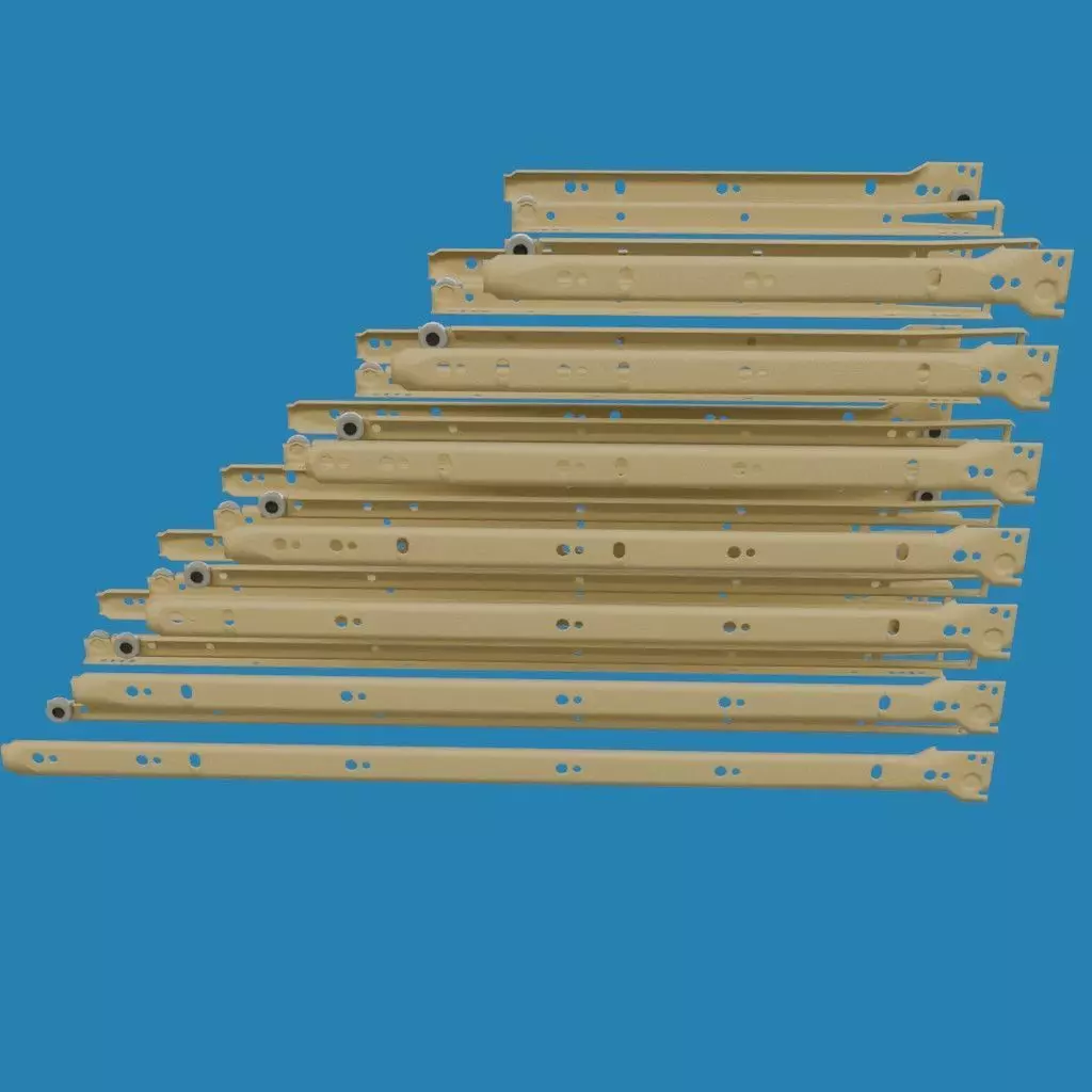 Roller Drawer Slides 3D model_7