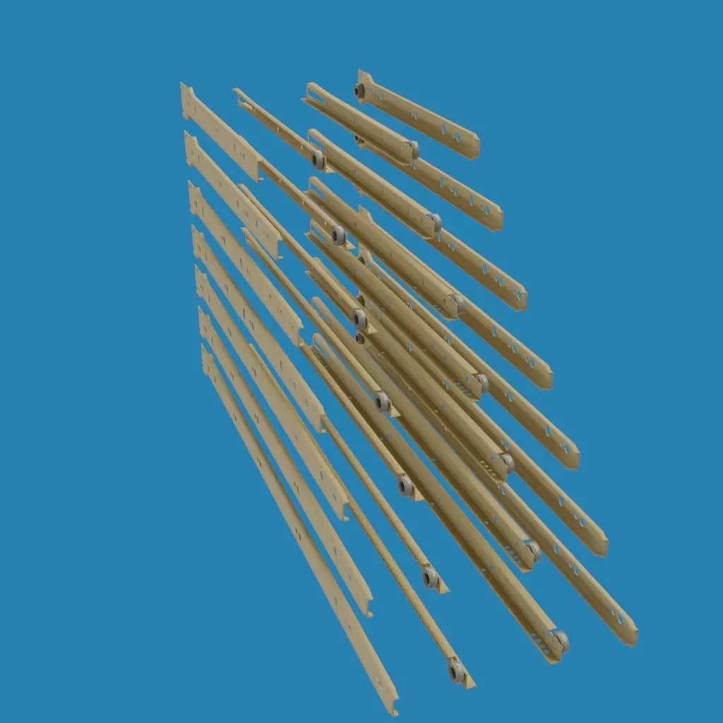 Roller Drawer Slides 3D model_12