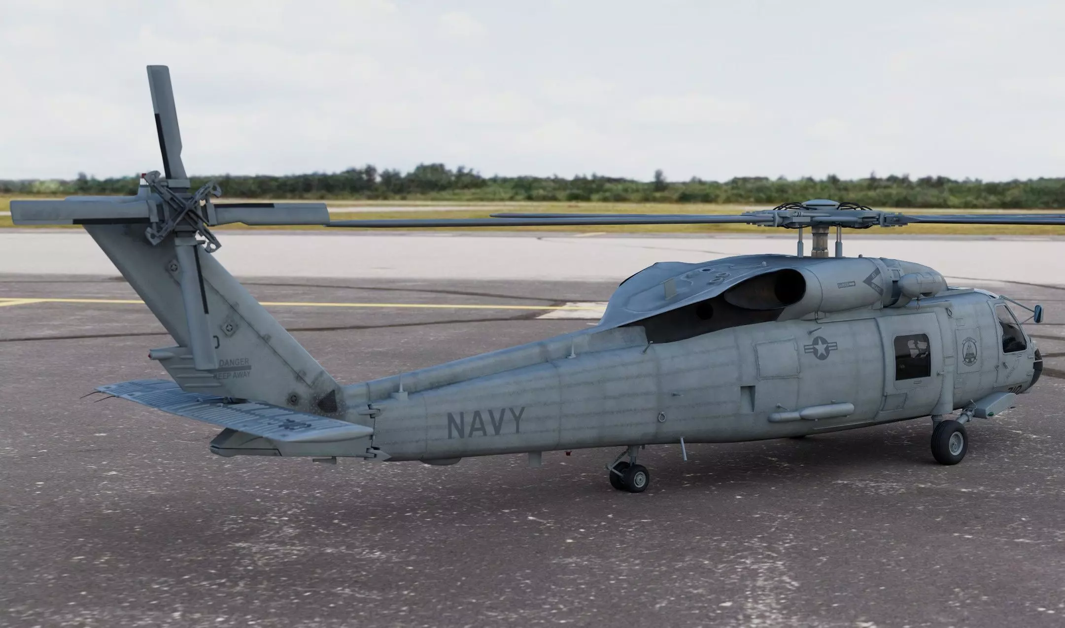 Seahawk Sikorsky SH-60 Helicopter 3D model_4