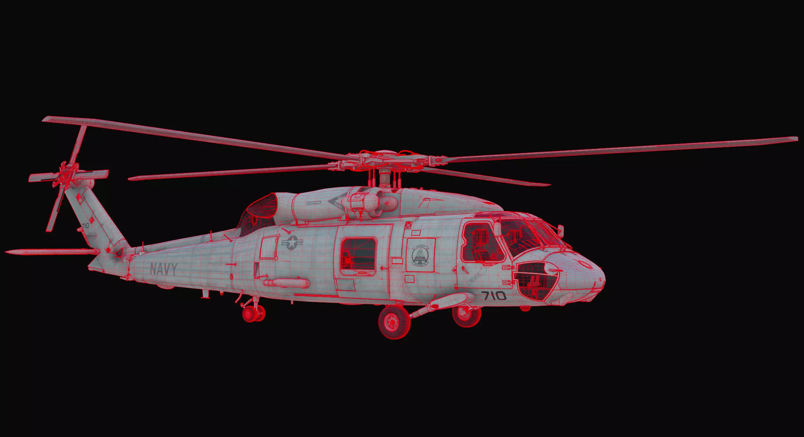 Seahawk Sikorsky SH-60 Helicopter 3D model_6