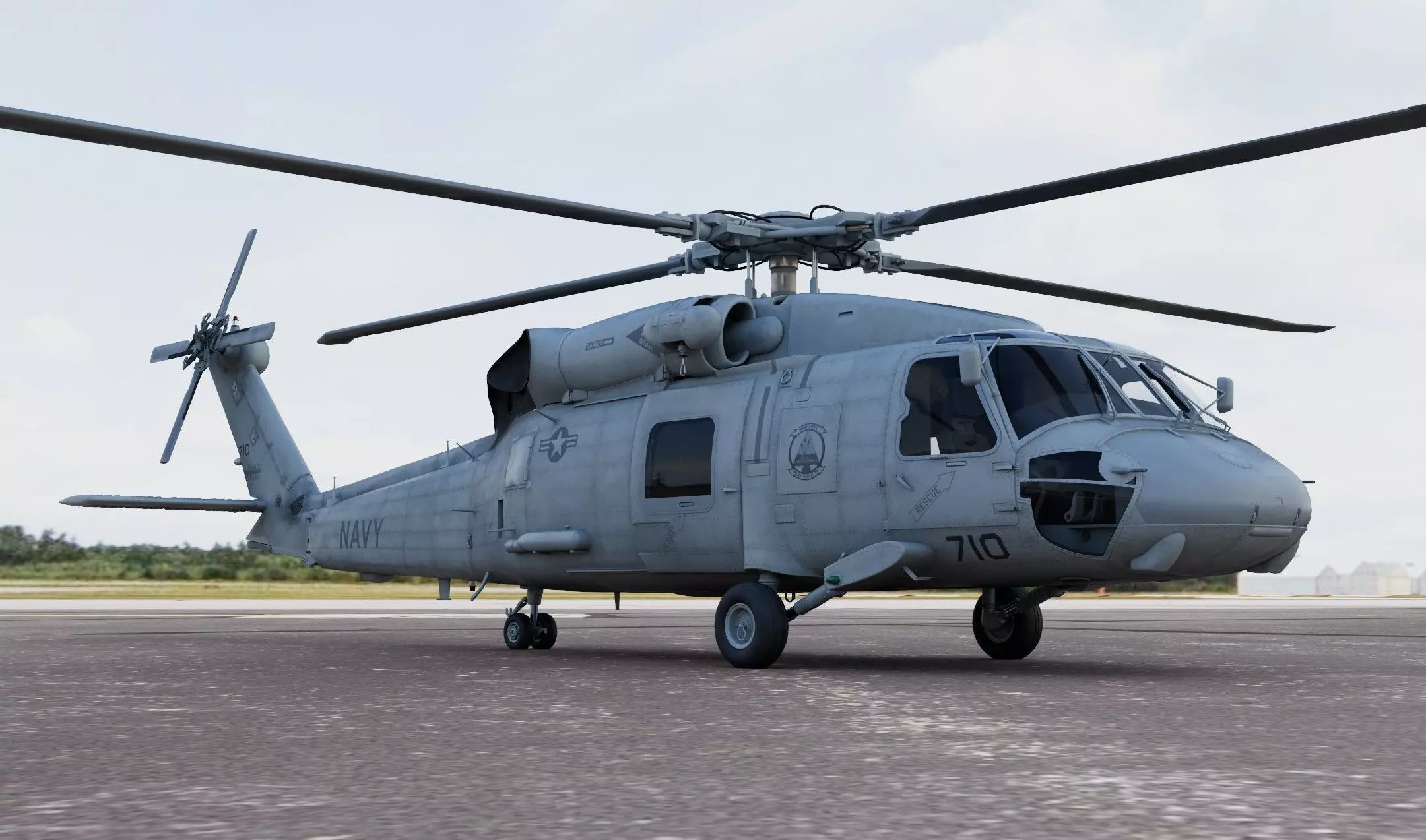 Seahawk Sikorsky SH-60 Helicopter 3D model_0