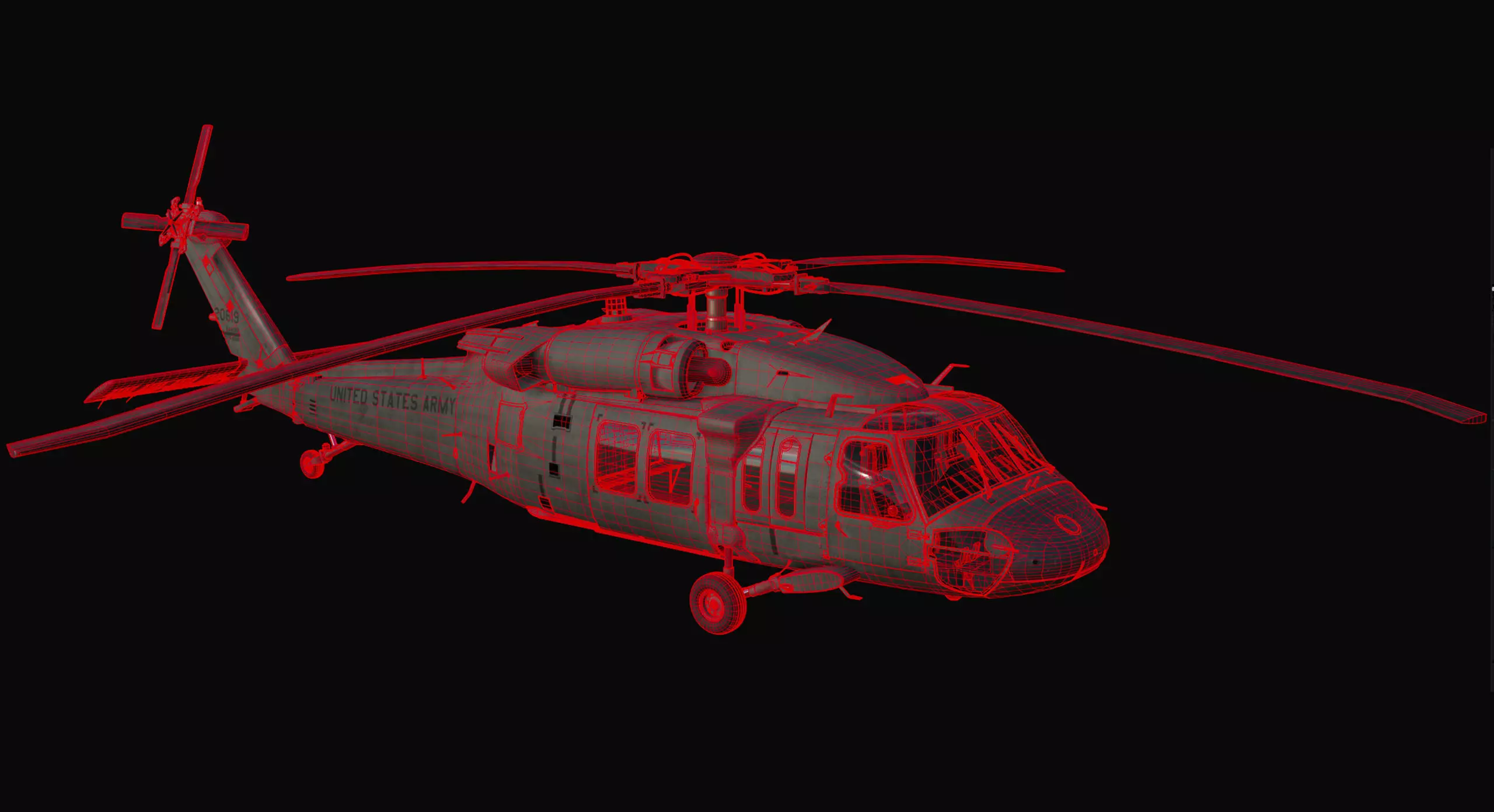 BlackHawk Sikorsky UH-60 Helicopter 3D model_6
