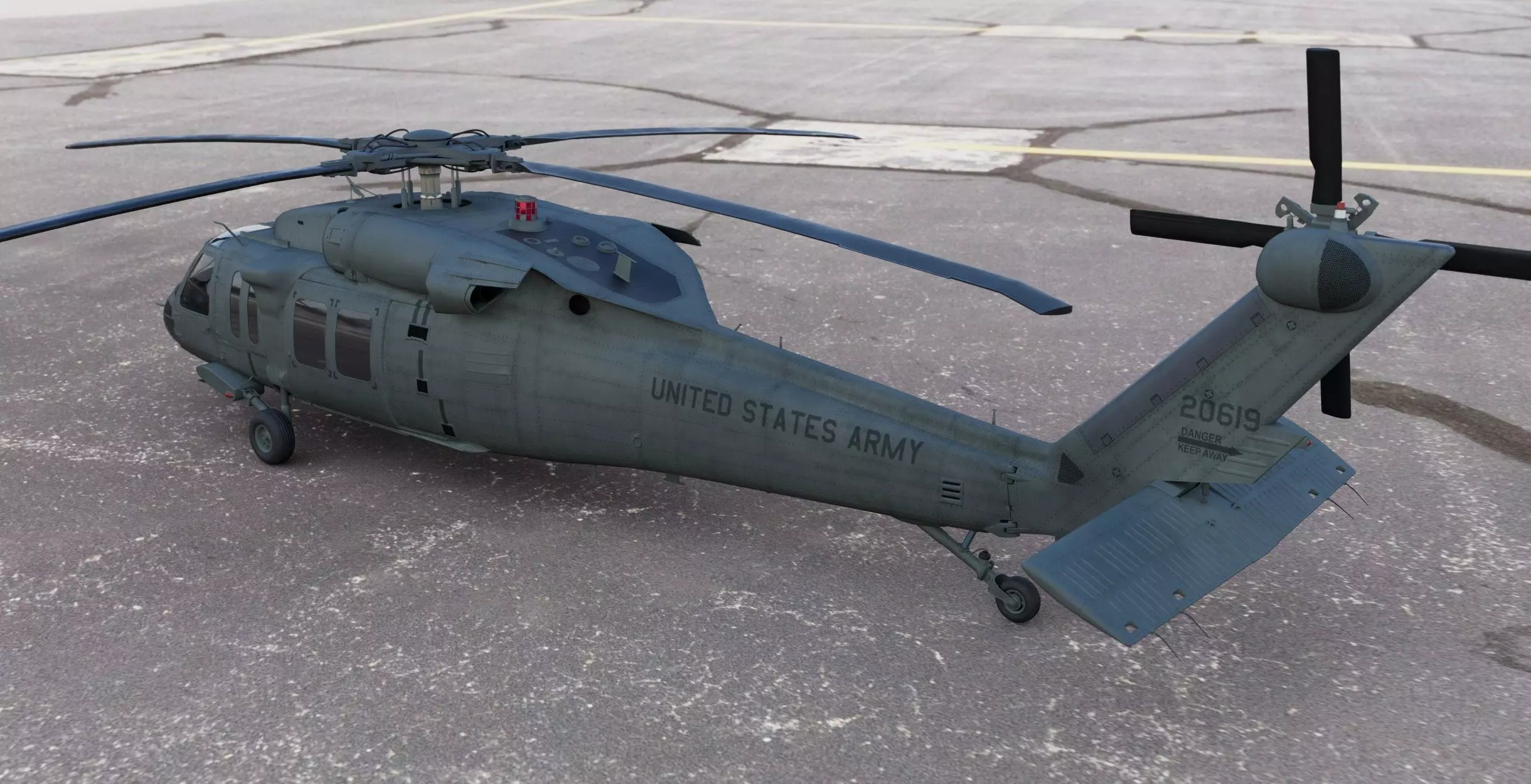 BlackHawk Sikorsky UH-60 Helicopter 3D model_3