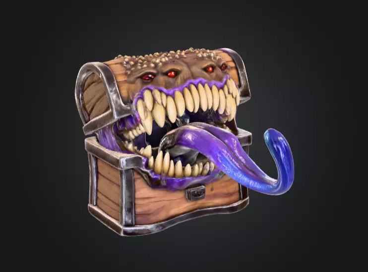 The Mimic Chest Low-poly 3D model_8