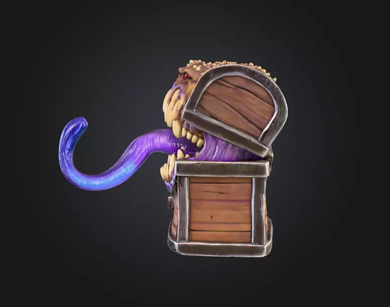 The Mimic Chest Low-poly 3D model_3