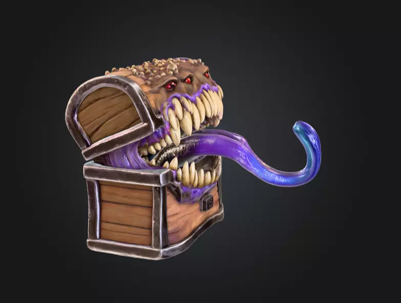 The Mimic Chest Low-poly 3D model_7