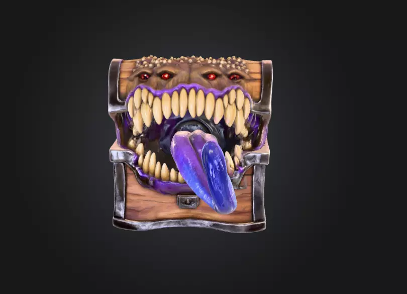 The Mimic Chest Low-poly 3D model_1