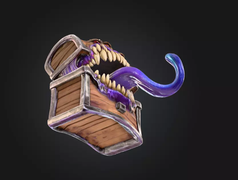 The Mimic Chest Low-poly 3D model_13