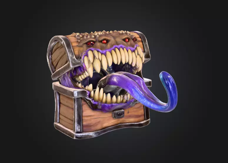 The Mimic Chest Low-poly 3D model_0