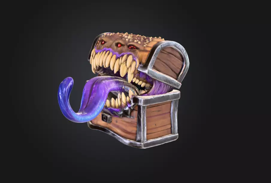 The Mimic Chest Low-poly 3D model_2