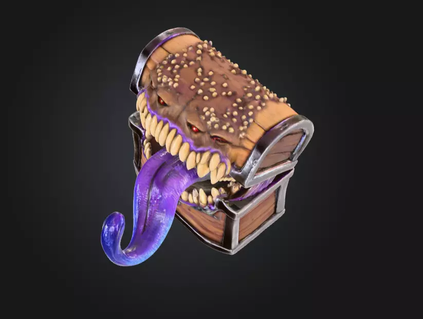 The Mimic Chest Low-poly 3D model_10