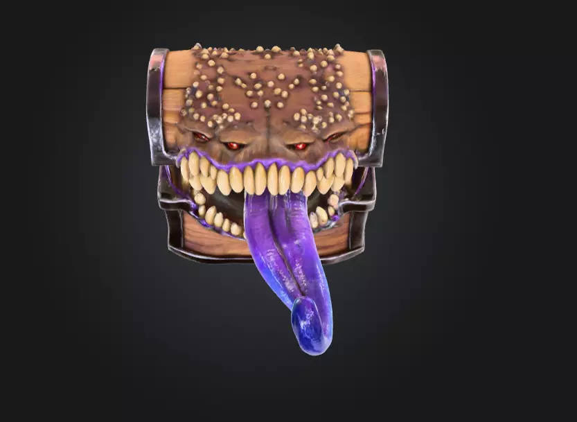 The Mimic Chest Low-poly 3D model_9