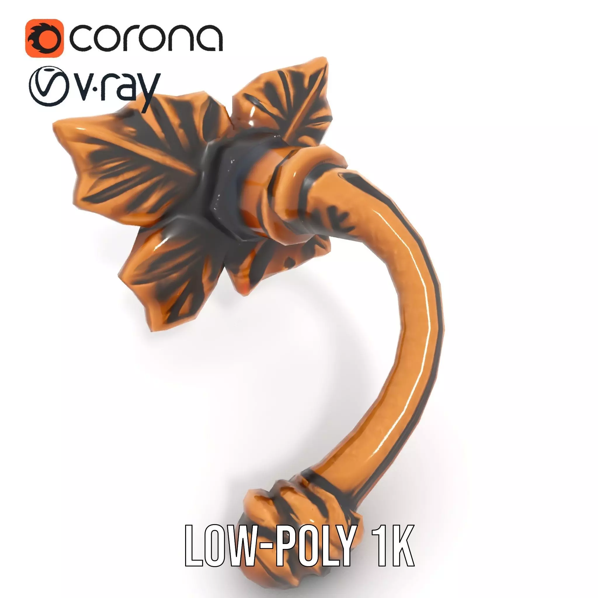 Bronze Leaf Handle model pack Low-poly 3D model_14