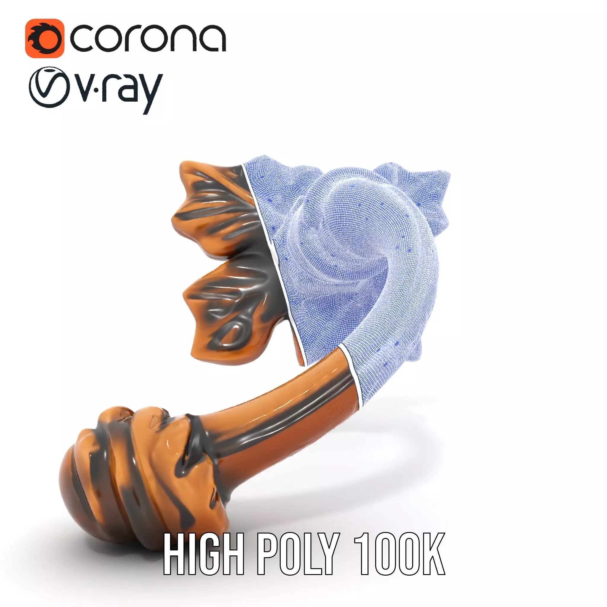 Bronze Leaf Handle model pack Low-poly 3D model_32