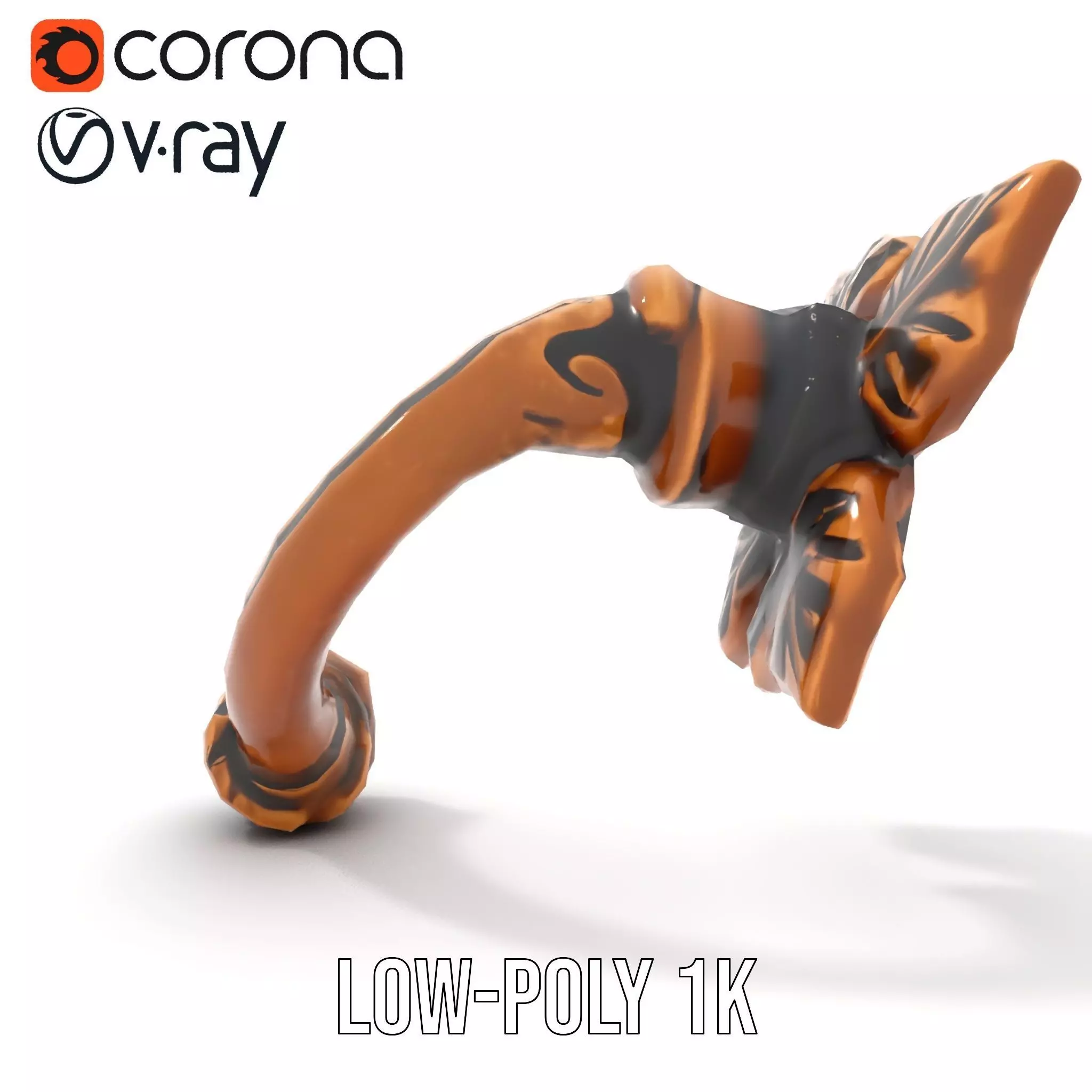 Bronze Leaf Handle model pack Low-poly 3D model_17