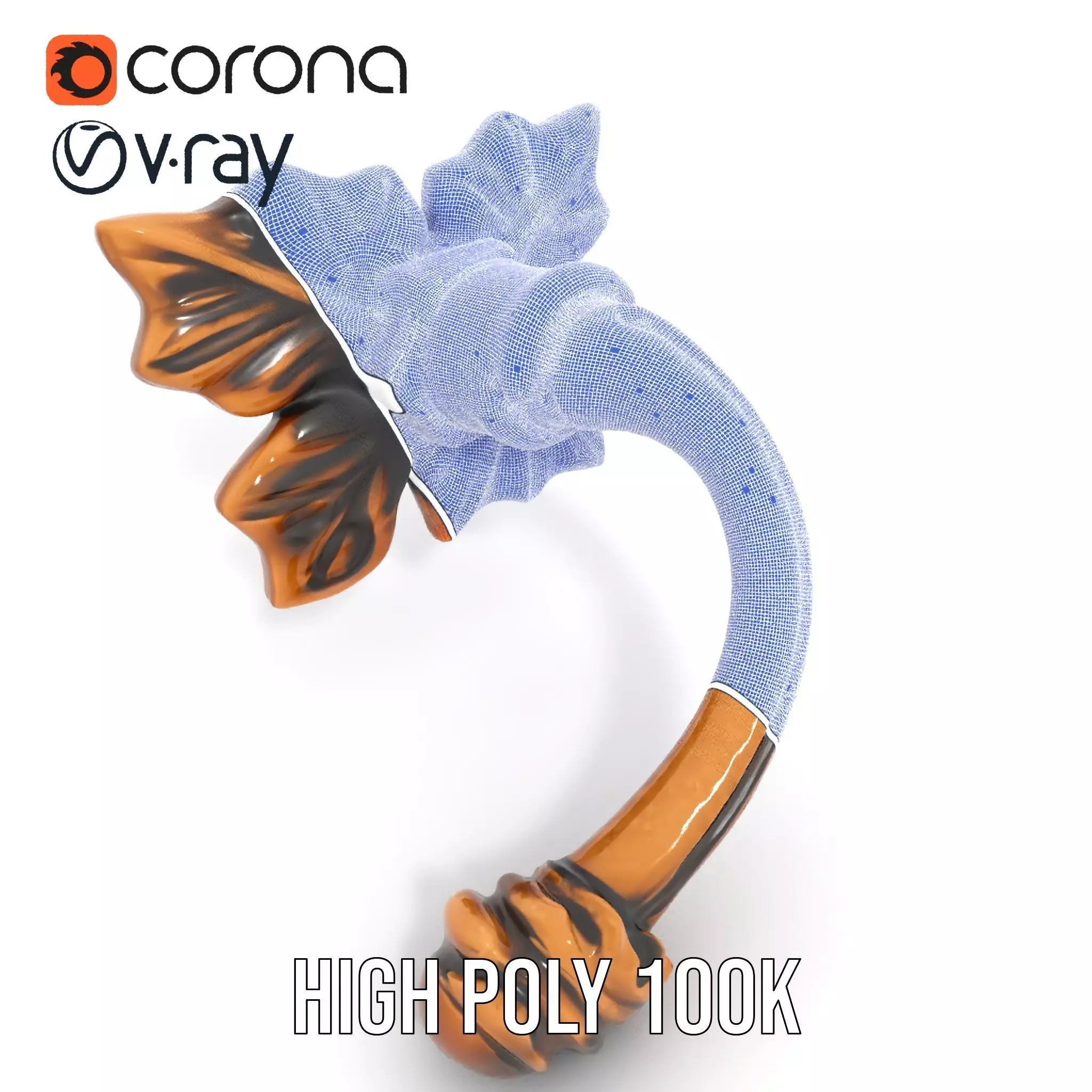 Bronze Leaf Handle model pack Low-poly 3D model_34