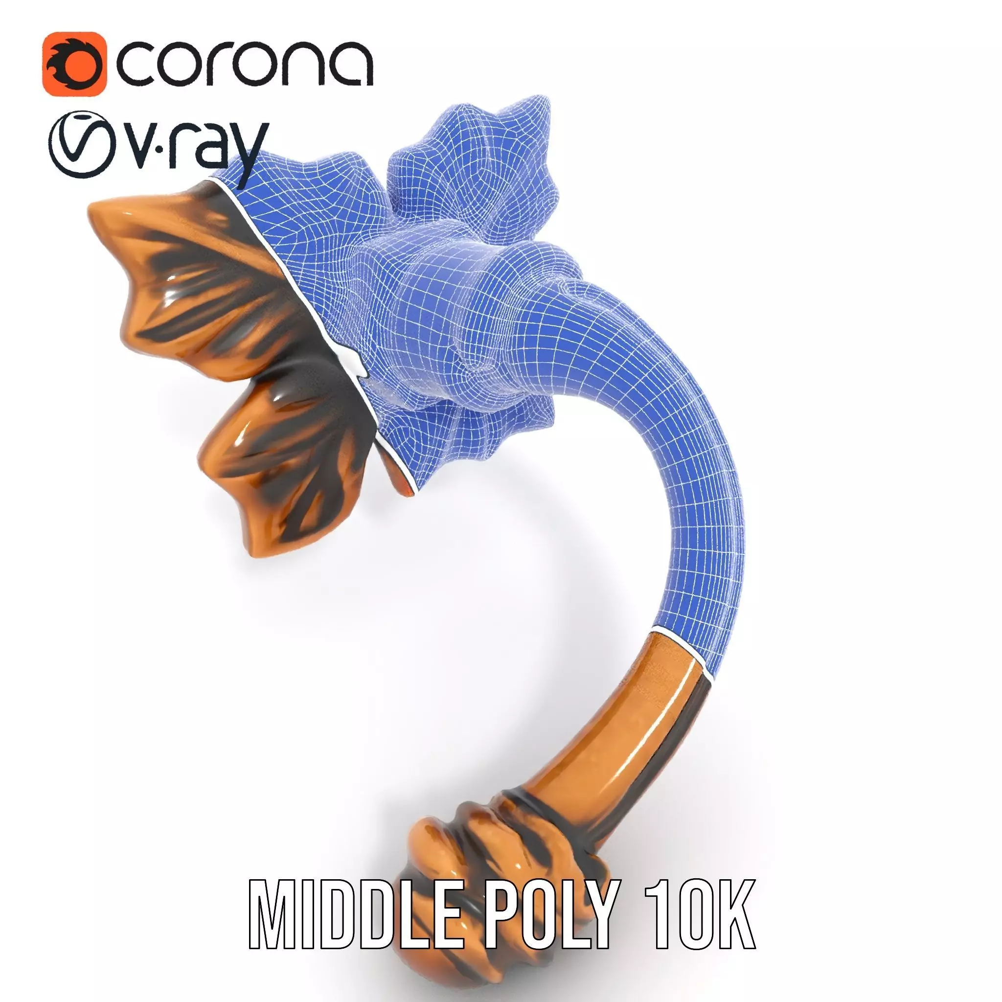 Bronze Leaf Handle model pack Low-poly 3D model_27