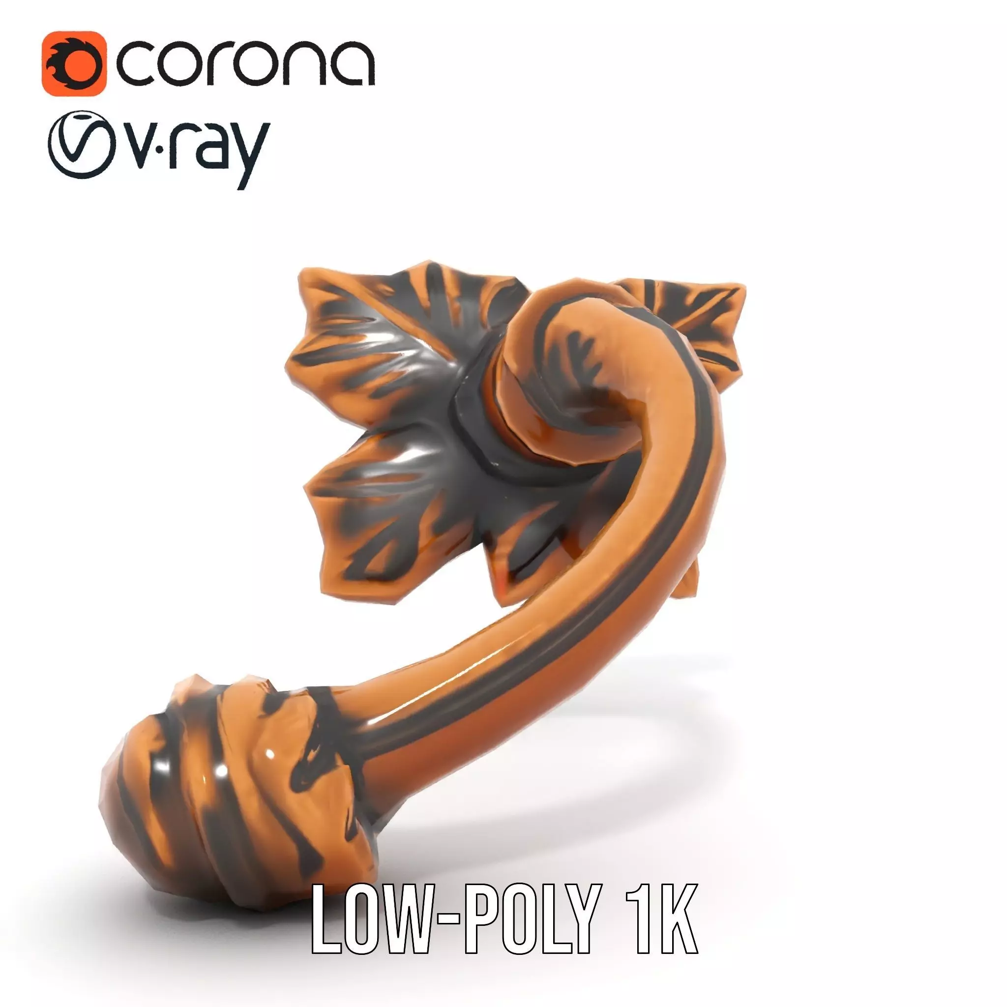Bronze Leaf Handle model pack Low-poly 3D model_9