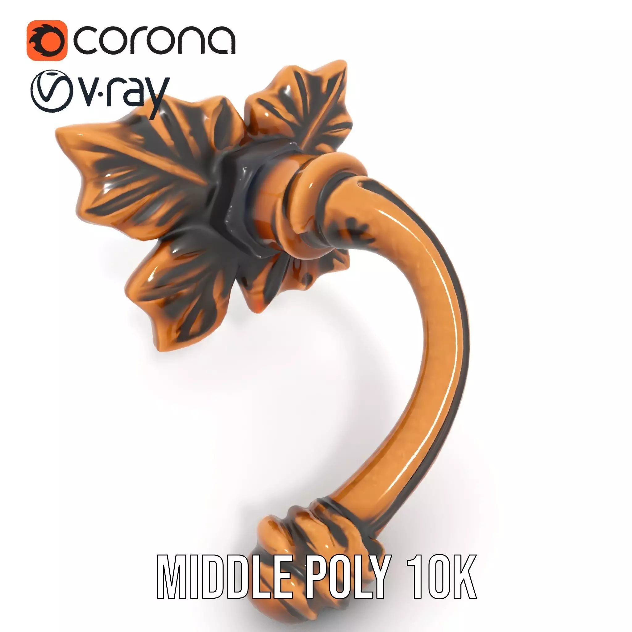 Bronze Leaf Handle model pack Low-poly 3D model_19