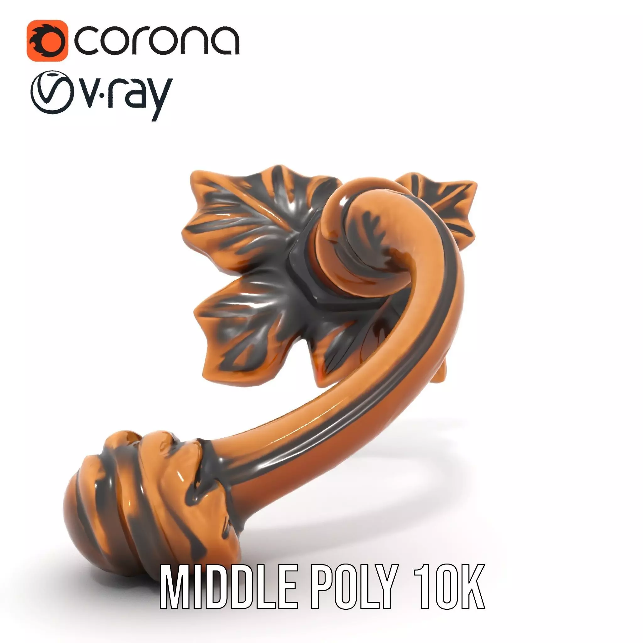 Bronze Leaf Handle model pack Low-poly 3D model_11