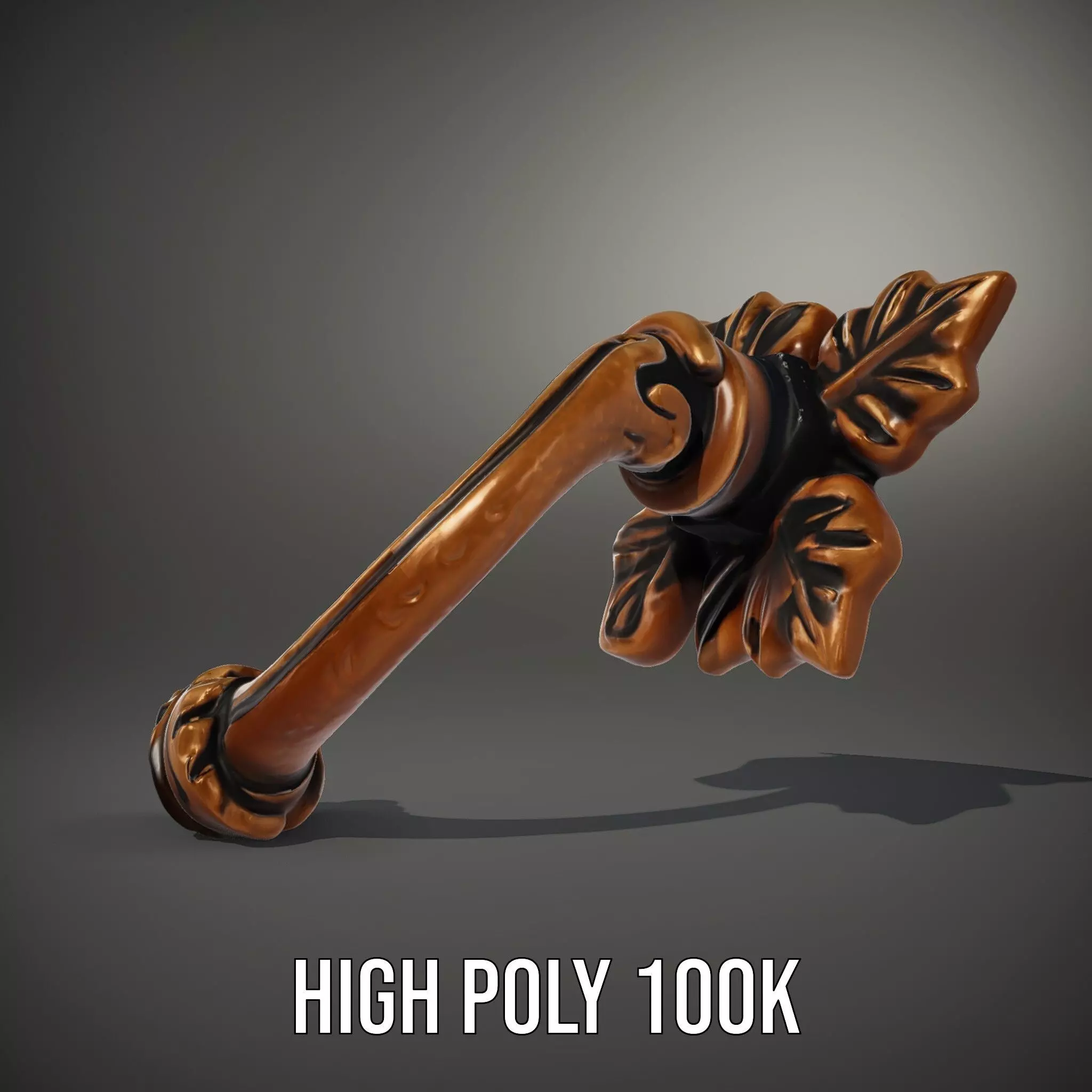 Bronze Leaf Handle model pack Low-poly 3D model_8