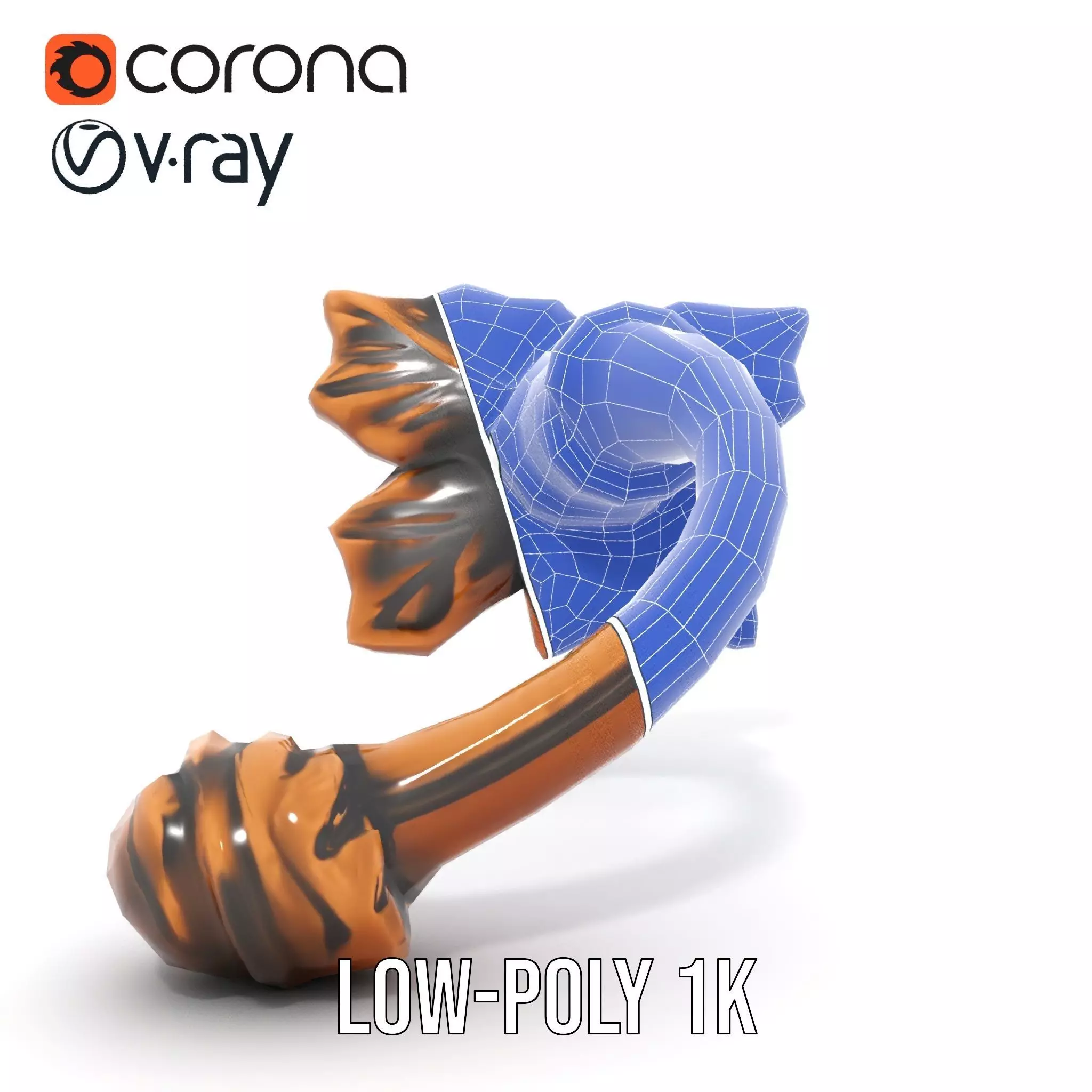 Bronze Leaf Handle model pack Low-poly 3D model_28