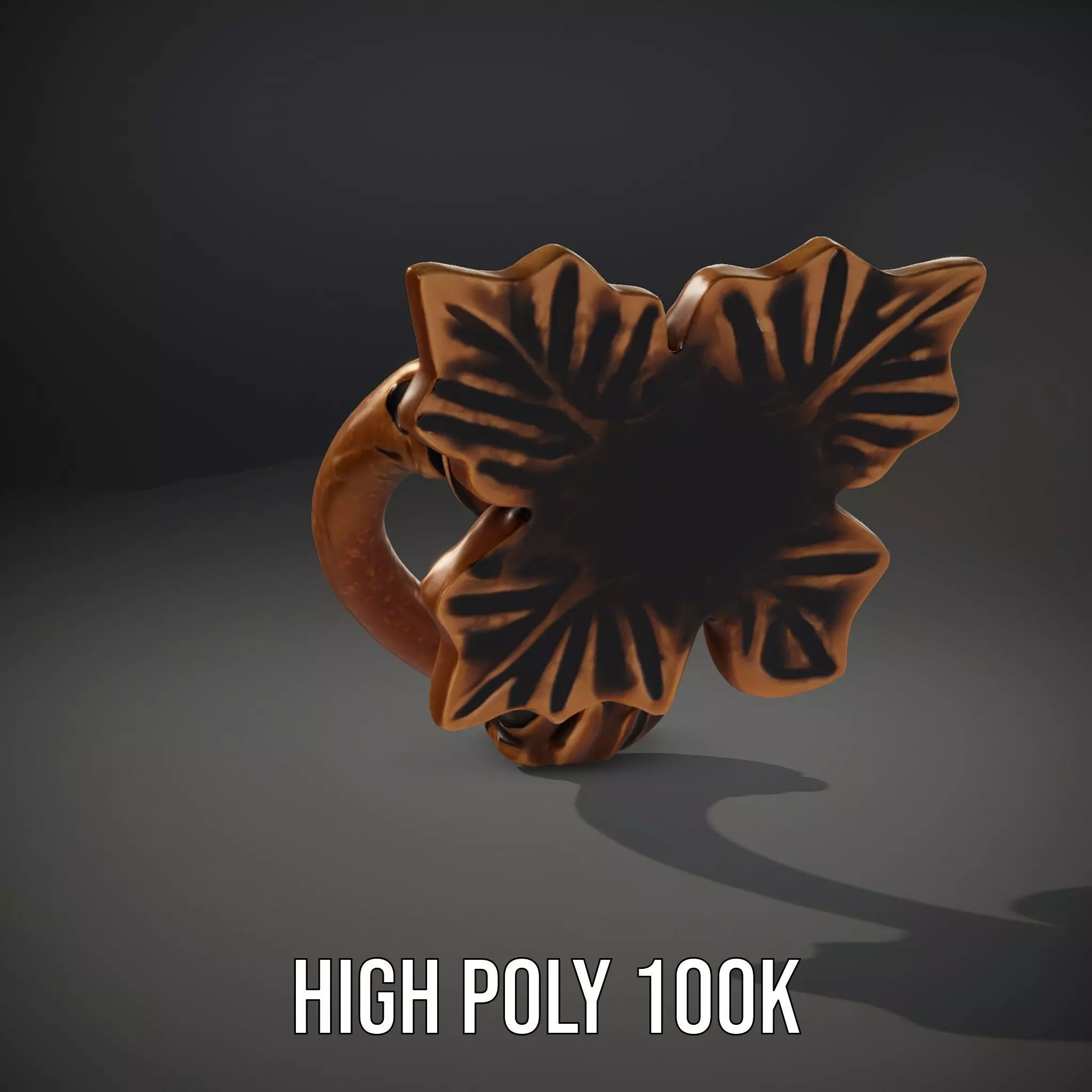 Bronze Leaf Handle model pack Low-poly 3D model_10