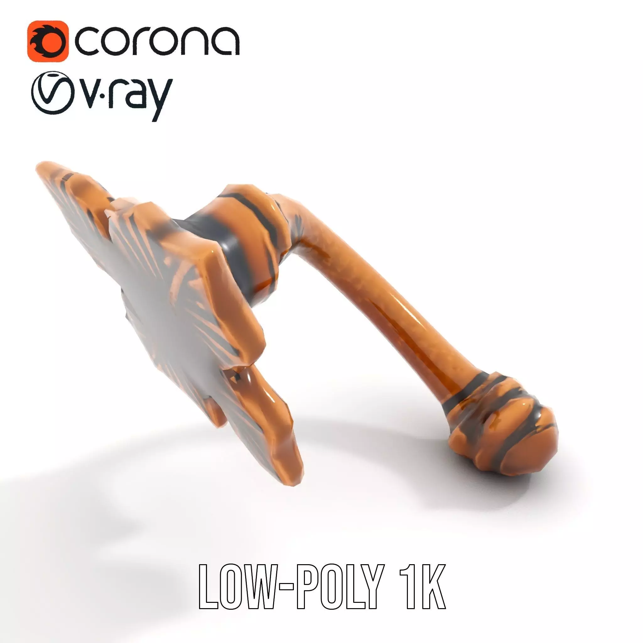 Bronze Leaf Handle model pack Low-poly 3D model_7