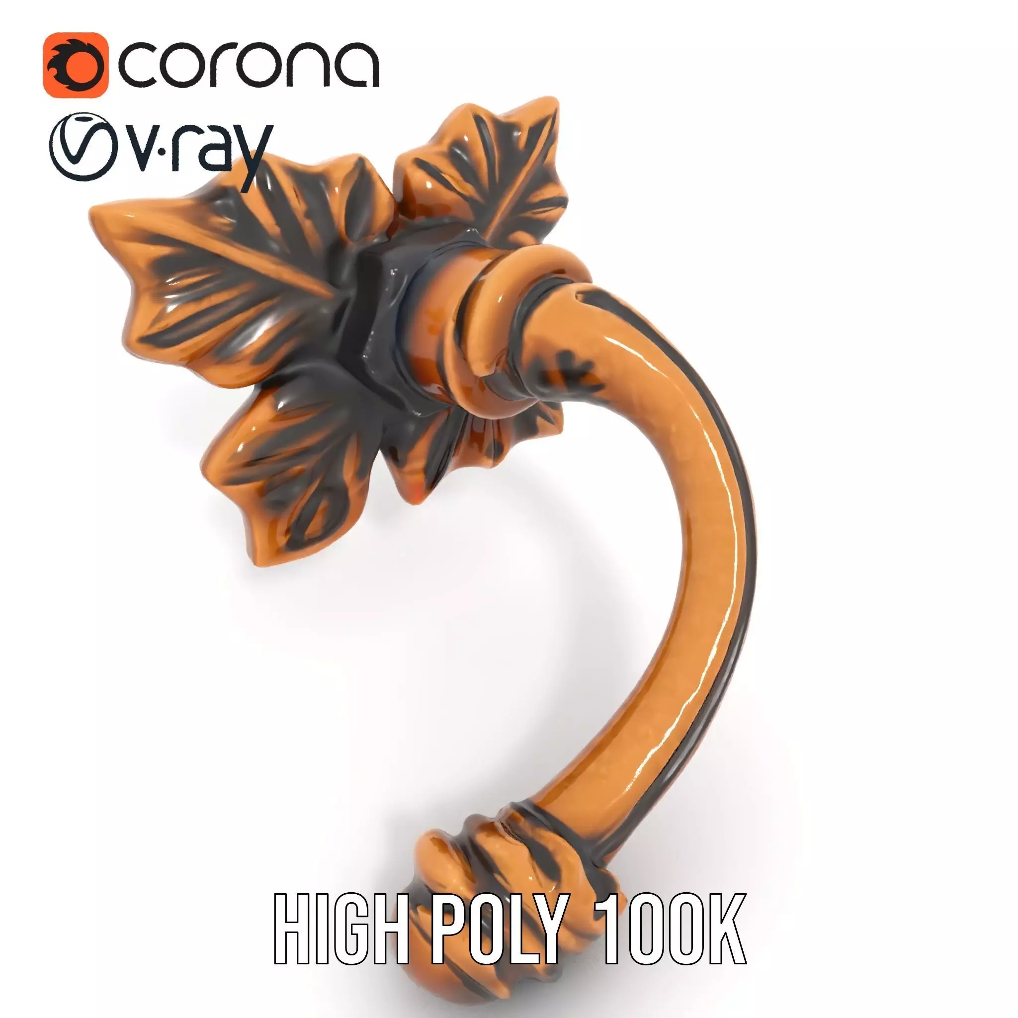 Bronze Leaf Handle model pack Low-poly 3D model_15