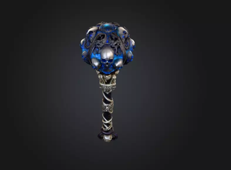 Cursed Skull Scepter Low-poly 3D model_5